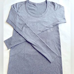 Lululemon Swiftly Tech Long Sleeve, Heathered Black, Size 8